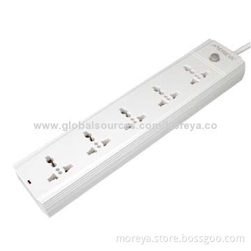 Power Strip of Universal Standard for AU, EU, UK, US Usage with 5 Sockets, Surge/Overload Protection